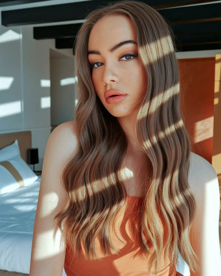 september hair color ideas 2025 warm mocha blonde