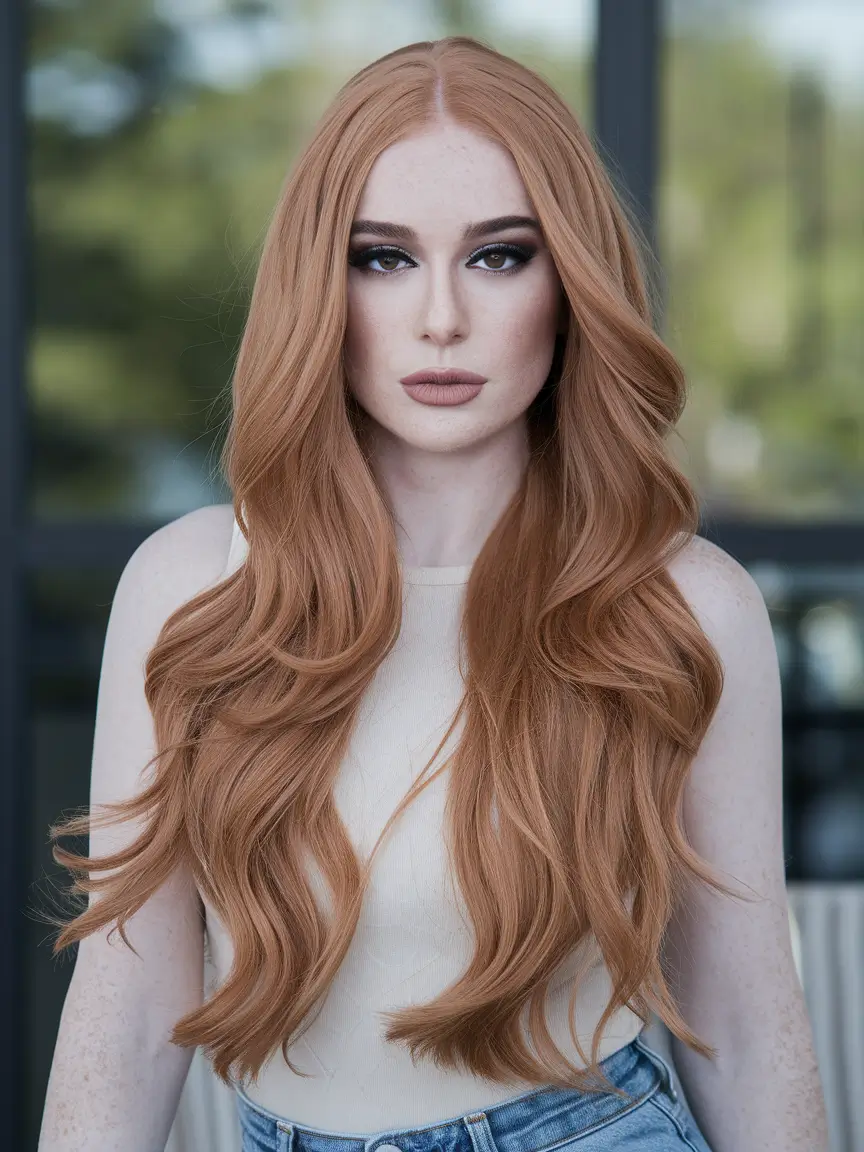 september hair color ideas blonde Soft Cinnamon Blonde with Length for Days
