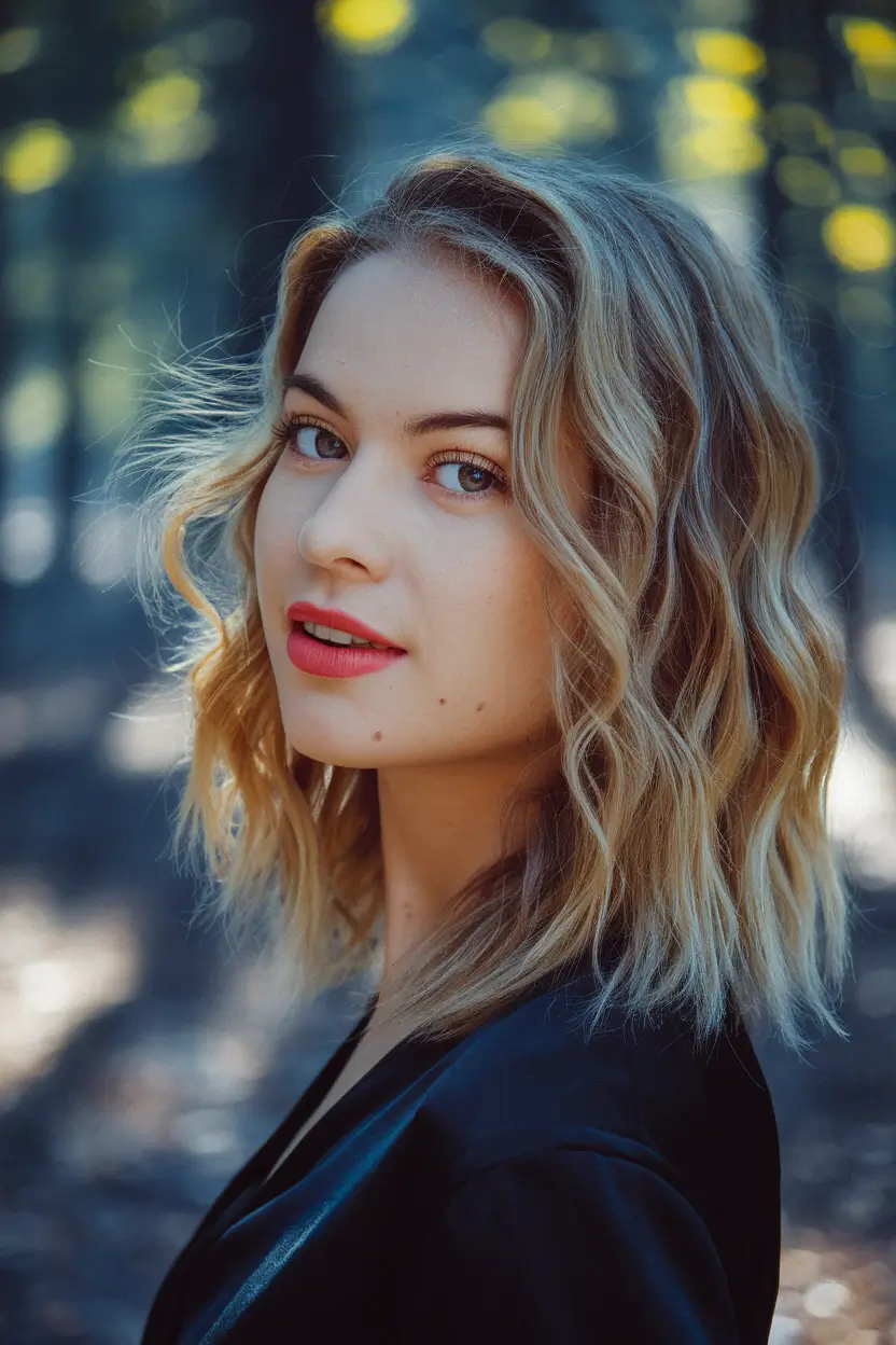 september hair color ideas short Beachy Root Melt on a Soft Blonde Bob