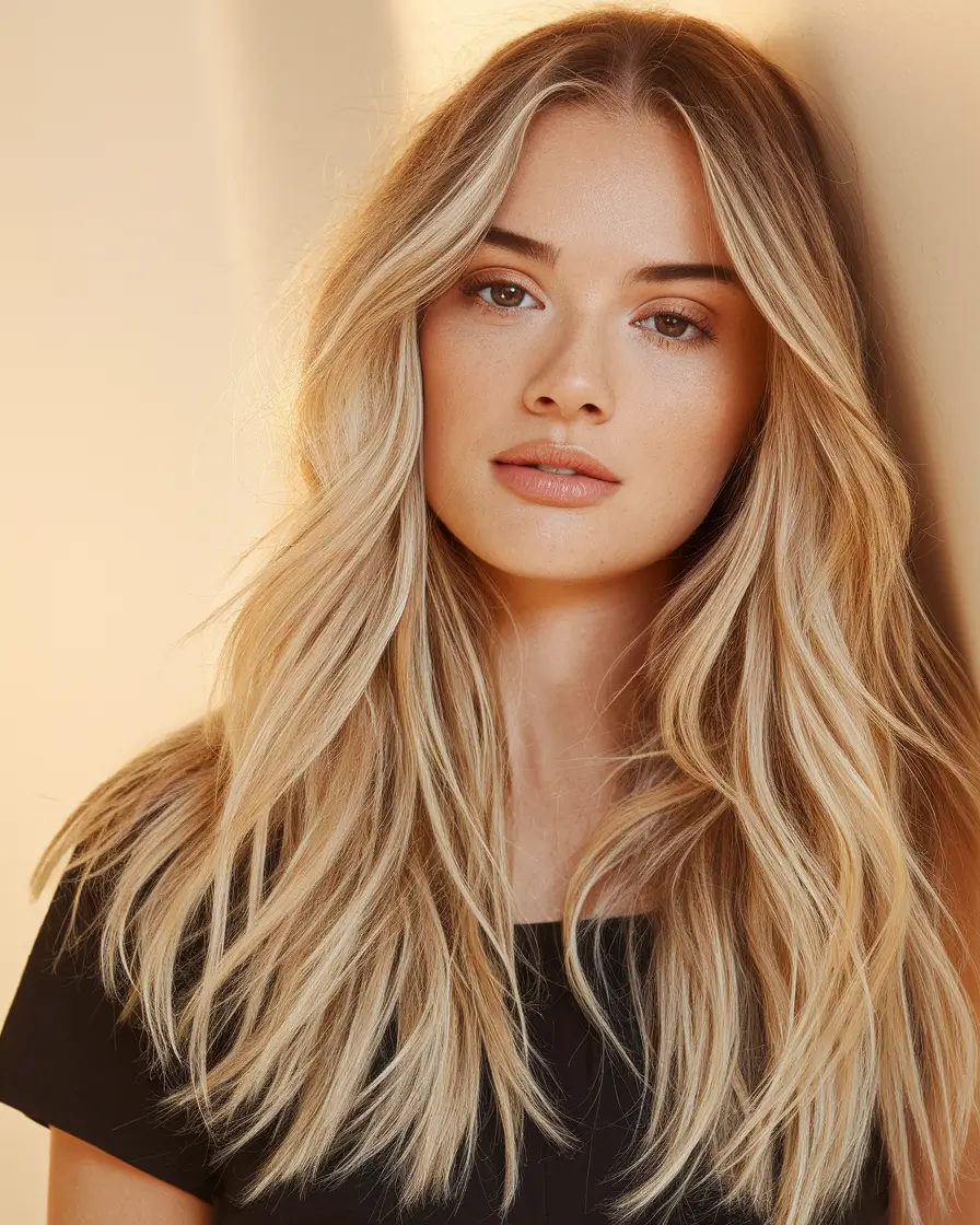 september blonde hair color Golden Vanilla Layers with Natural Brightness