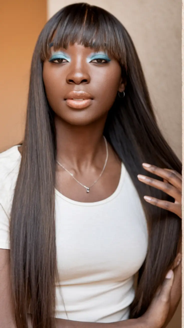 fall hair color for black women natural Cool Espresso Length with a Hint of Brown
