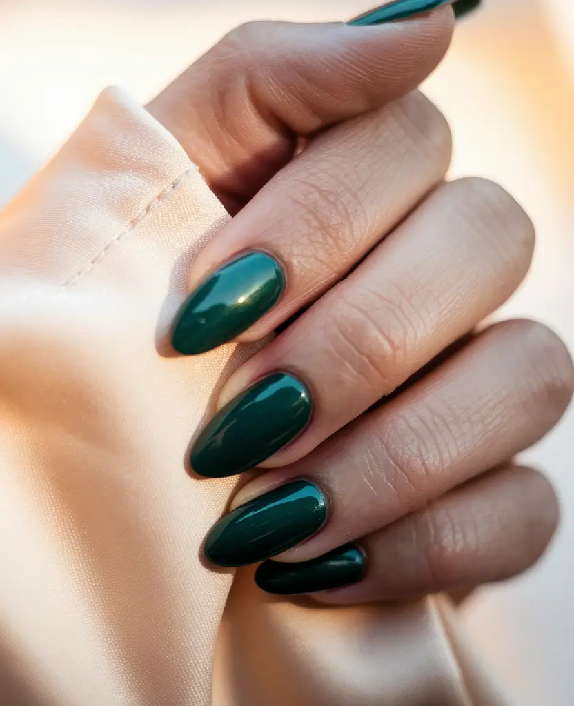 september-nails-designs-almond-Forest-Emerald-for-Moody-Days