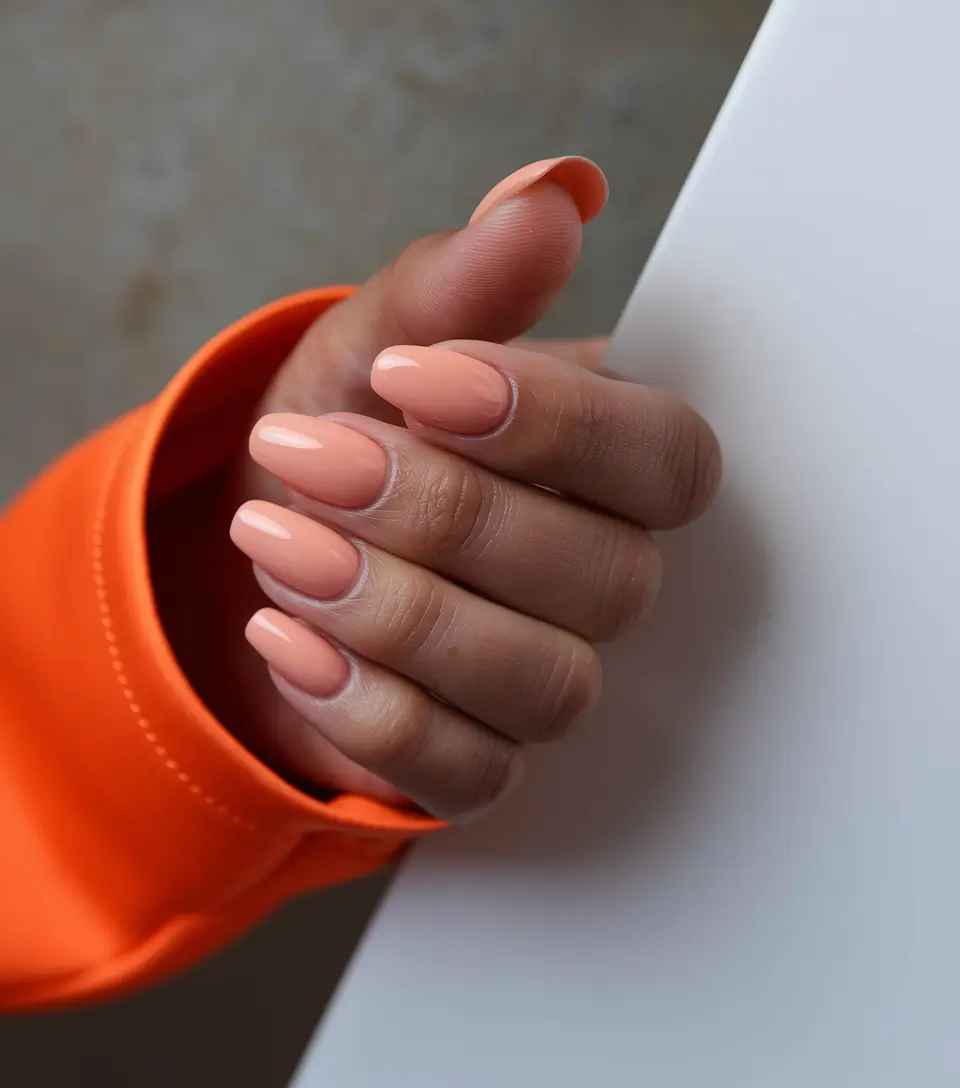 september-nails-designs-almond-Peach-Perfection-with-Almond-Softness