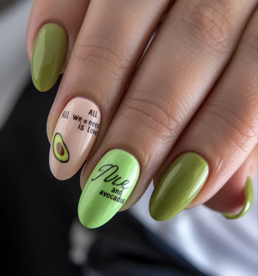 september-nails-designs-almond-Avocado-Green-Playful-and-Quirky