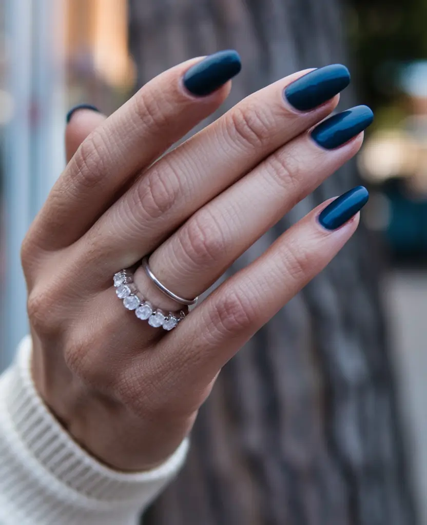 fall nails art autumn Deep Teal for Moody Autumn Nights