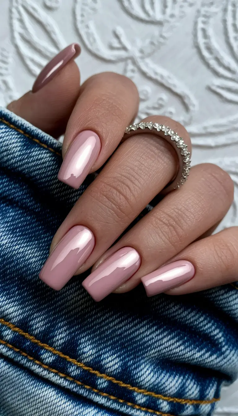 fall nails art simple High-Gloss Pink with a Classy Attitude