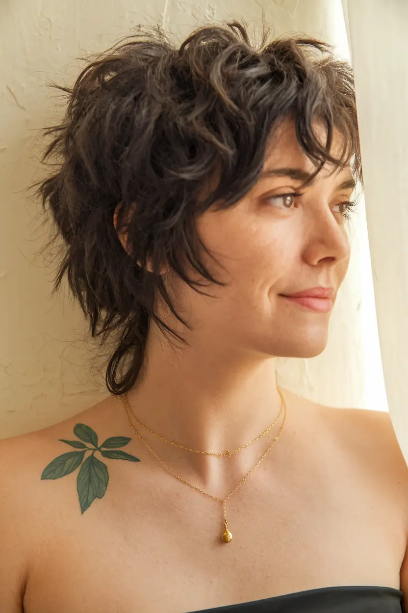 fall shag haircut ideas 2025 - Boho Mullet Shag with Wispy Texture