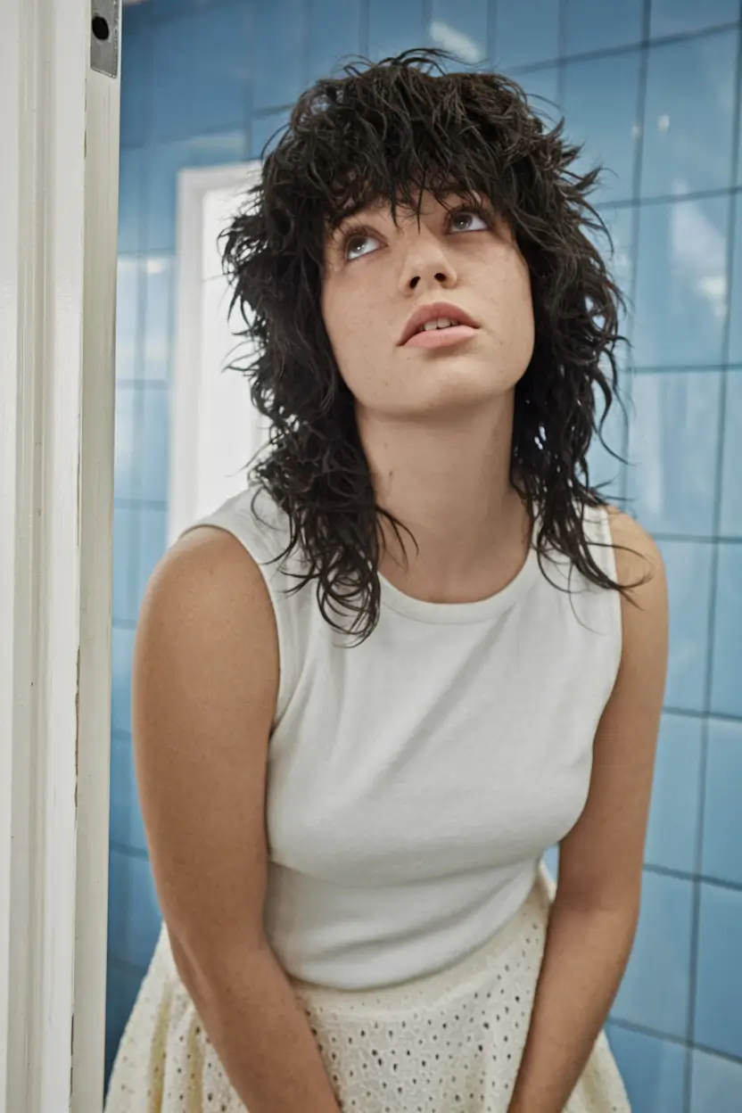 fall shag haircut ideas 2025 - Grown-Out Wet Wolf Cut
