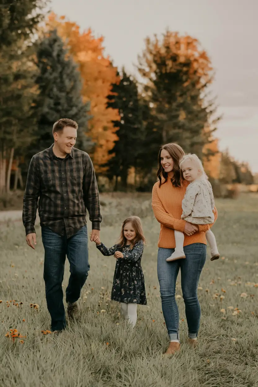 fall family photos outfits ideas Playful Earth Tones for a Walk in the Meadow