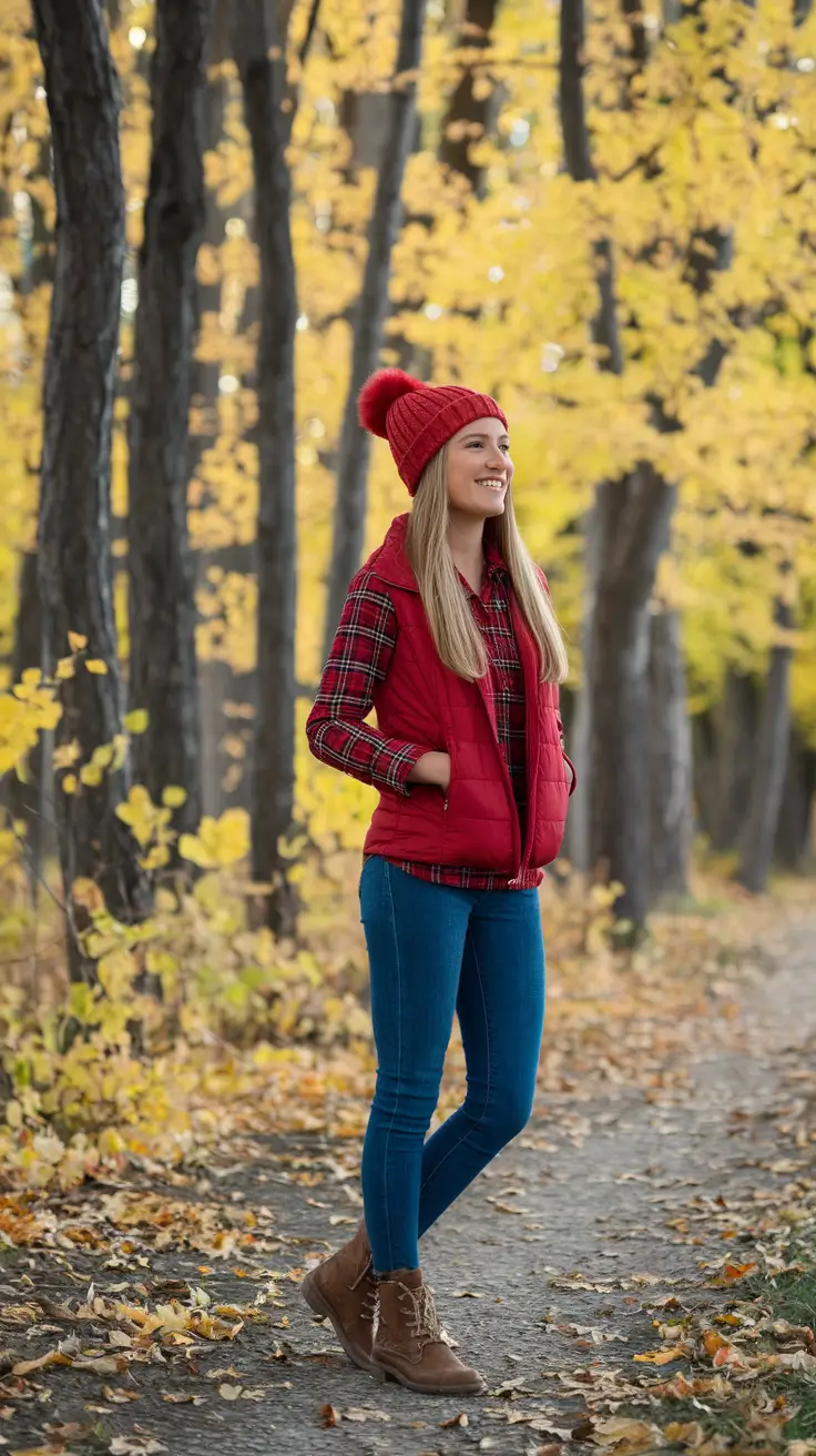 fall family photos outfits ideas Layered Comfort in Outdoor Plaid