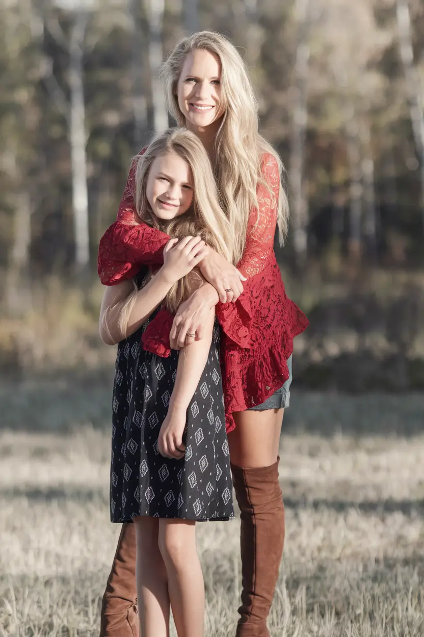 fall family photos outfits ideas Lace and Boho Layers in Deep Red
