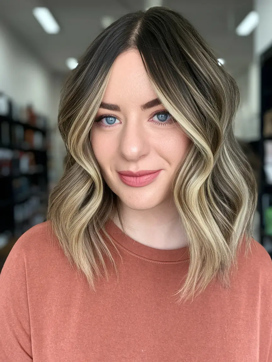 blonde hair color ideas for fall winter balayage short hair+Cool Blonde Contour with Deep Part Glam