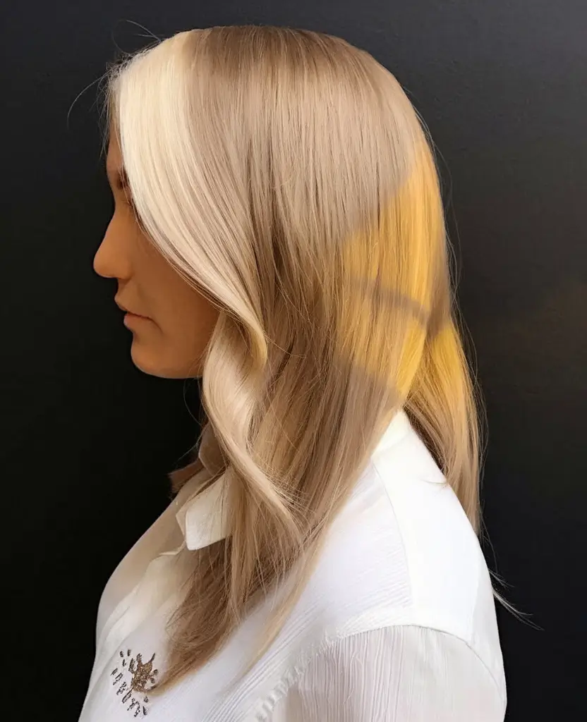 fall hair color ideas+Face-Framing Blonde with a Money Piece