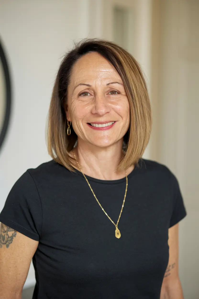 fall hair color women over 40 Dimensional Chestnut with Face-Framing Warmth