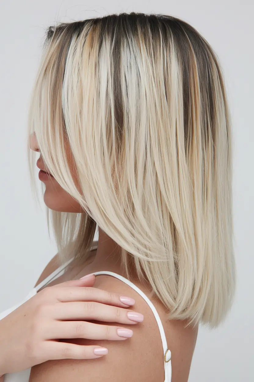 fall hair color women over 40 Platinum Perfection with Slight Angling