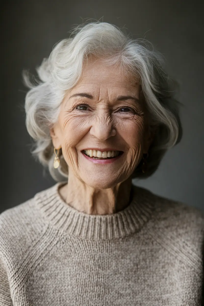 Fall hair color women over 60 Cloud White Waves for a Bold, Barely-Touched Look