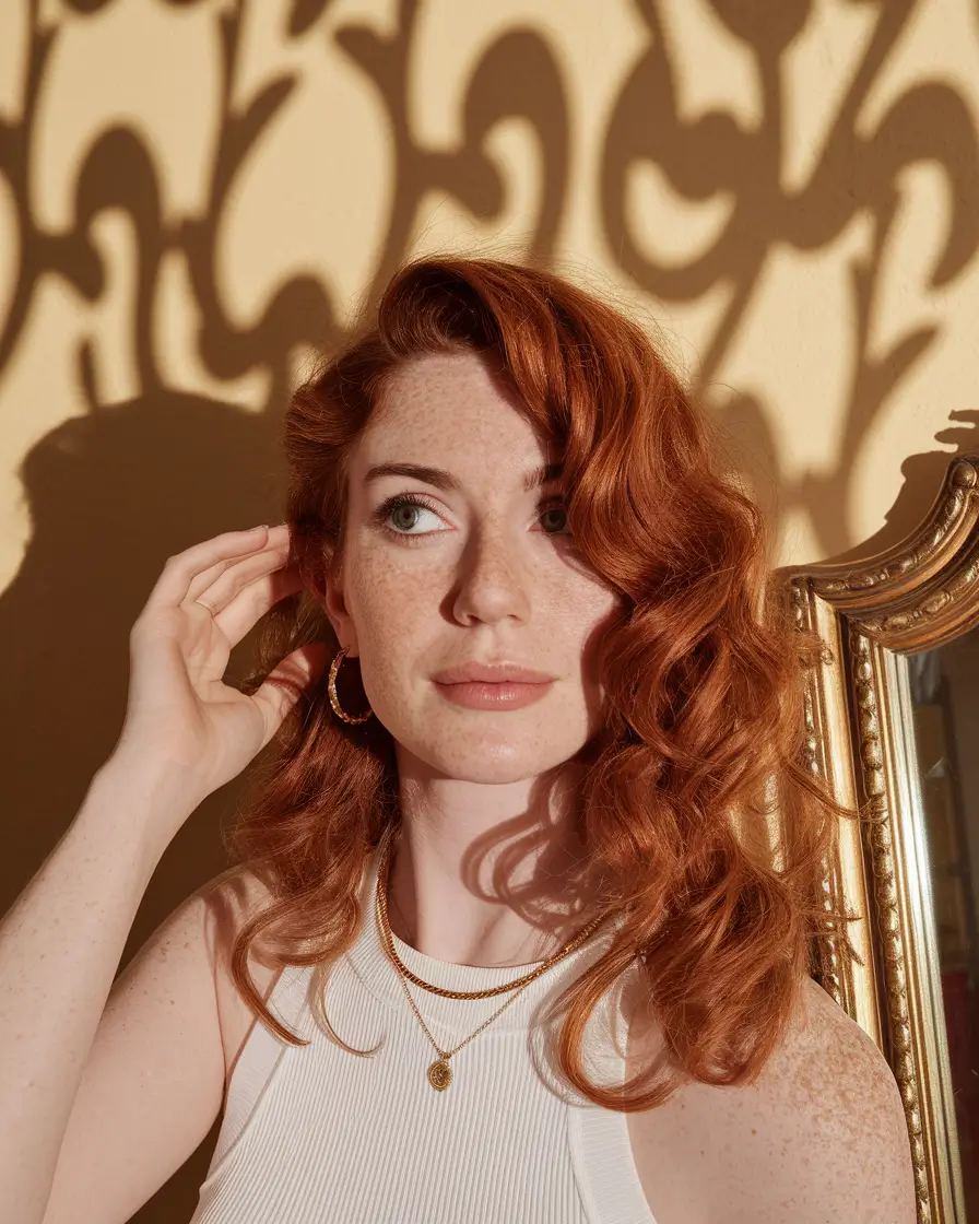 warm fall hair color red Pin-Up Inspired Auburn Curls