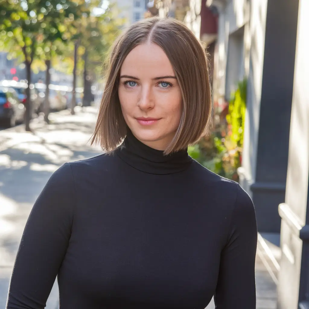 fall haircuts 2025 oval face Chic Blunt Bob with Minimal Layers