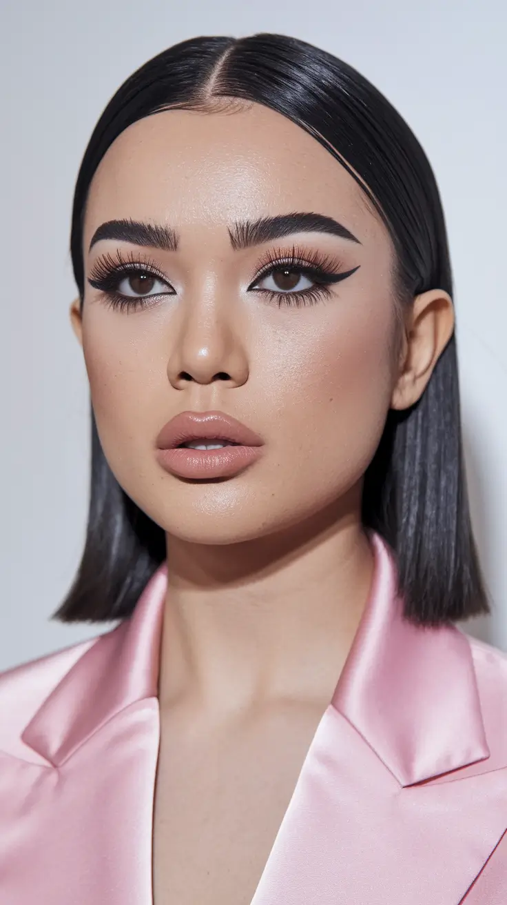 fall haircuts 2025 oval face Satin-Smooth Chin-Length Cut with a Side Part