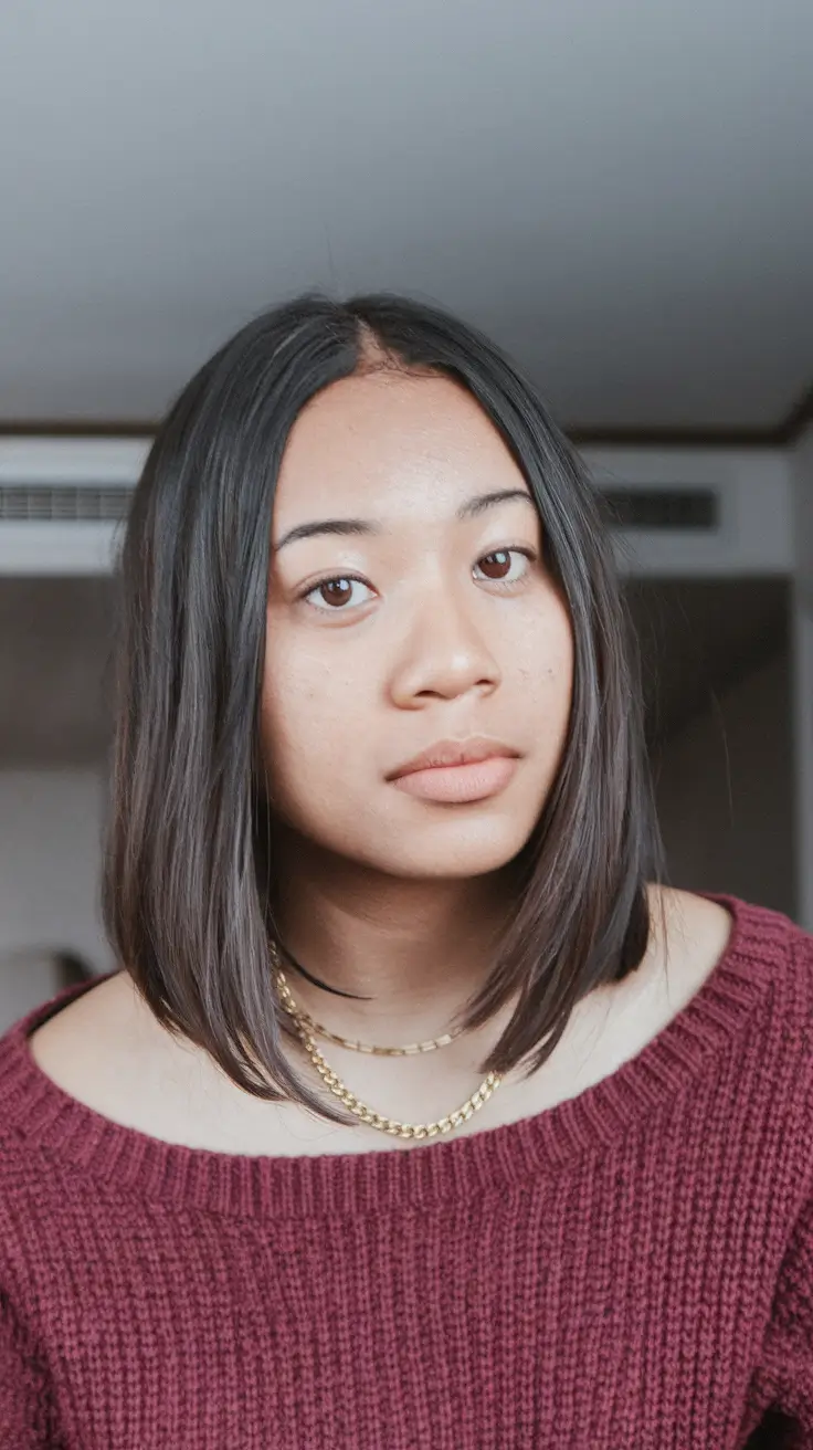 fall haircuts 2025 medium oval face Subtle Inward Lob with Natural Texture