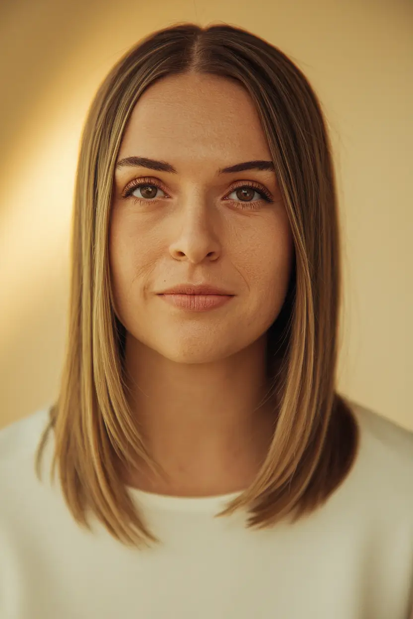 oval face haircuts medium Subtle A-Line Lob with Sleek Finish
