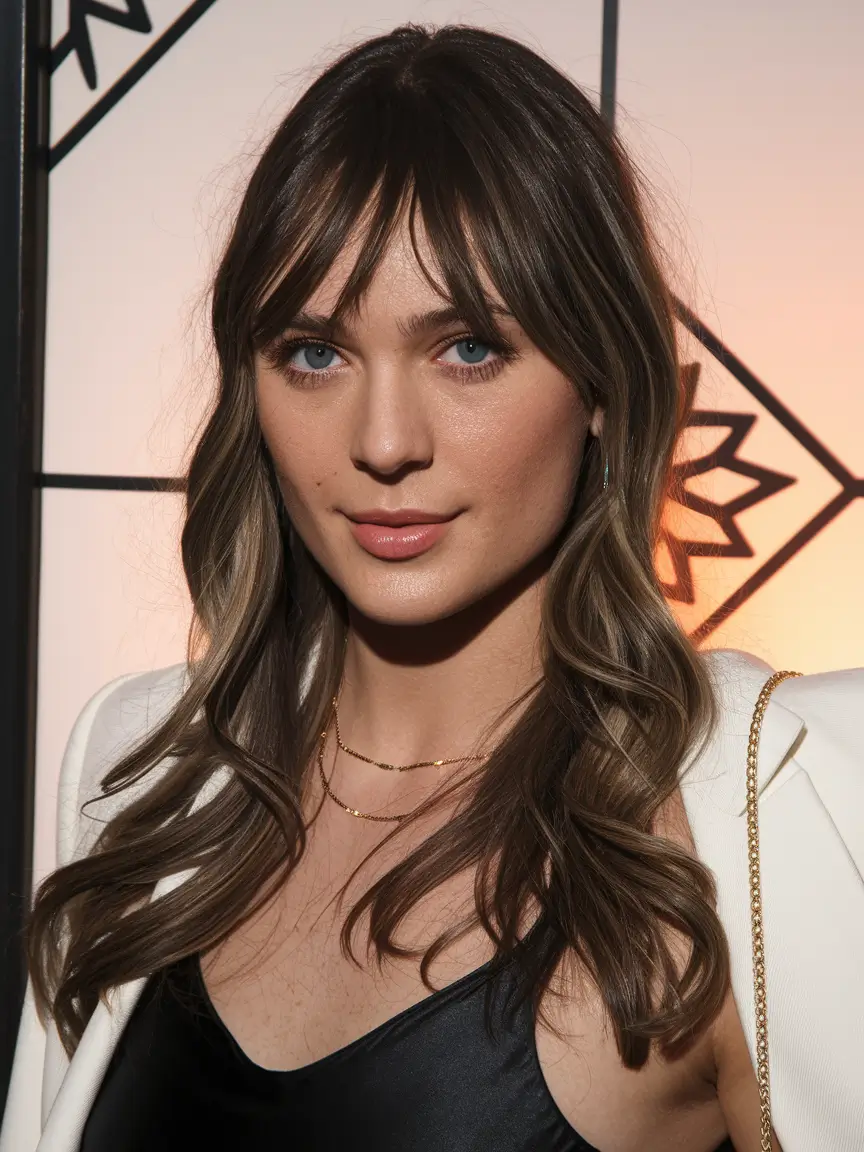 fall haircuts 2025 medium oval face Wispy Bangs with Soft Length and Movement