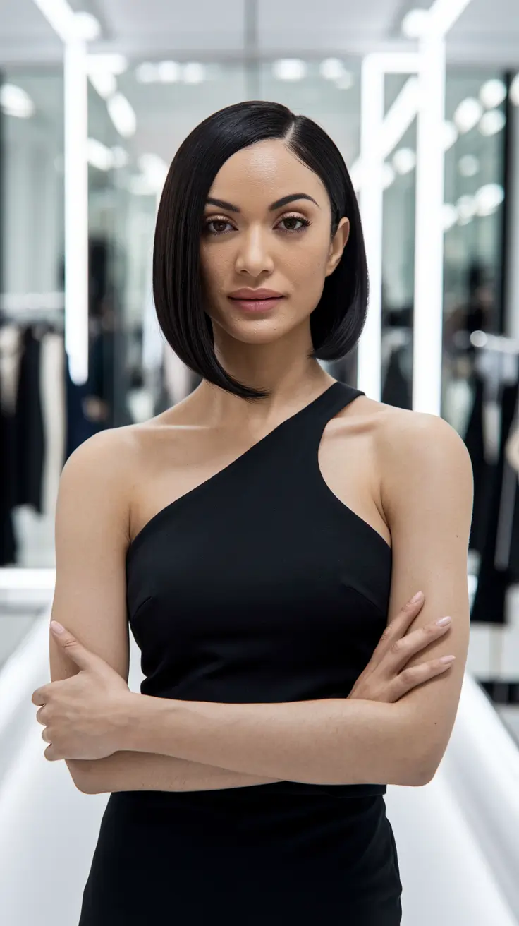 oval face haircuts short thin hair Precision Cut with Asymmetrical Finish
