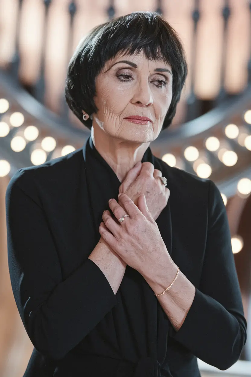 Fall haircuts for women over 60 Jet-Black Drama with Parisian Bangs