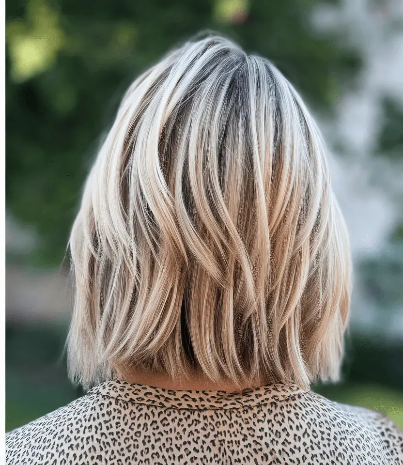 fall haircuts Dimensional Blonde Bob with Airy Layers