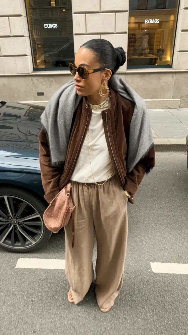 layering for fall outfits ideas 2025 Coffee Tones and Textural Confidence