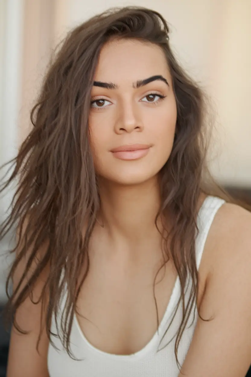 hairstyle for long haircut+Effortless Lived-In Texture with a Natural Root