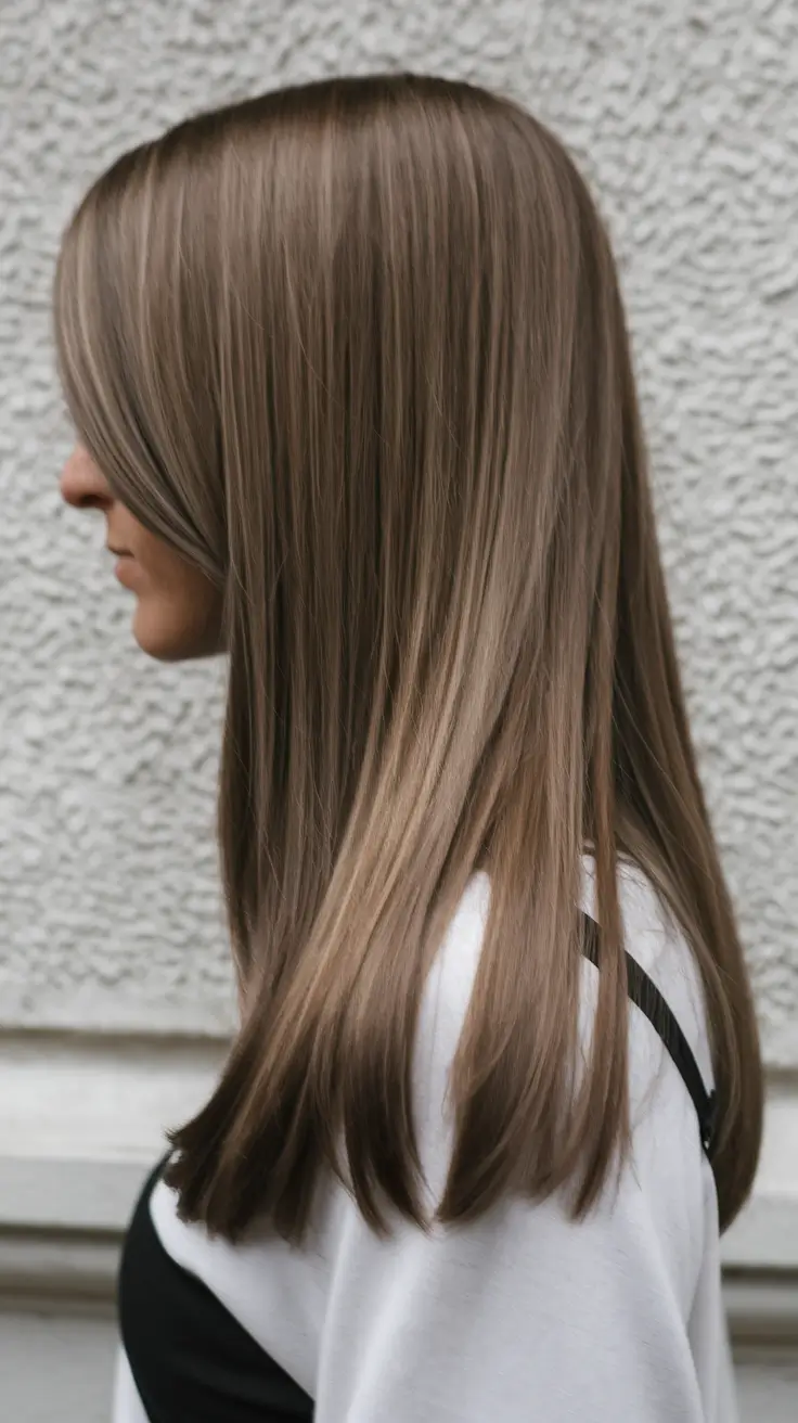 Long Haircut Inspiration for Fall 2025+Sleek Straight Cut with Subtle Mushroom Tones