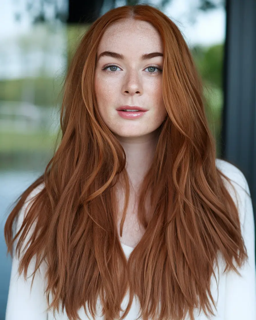 fall haircut for long hair+Soft Waves with Natural Red Tones