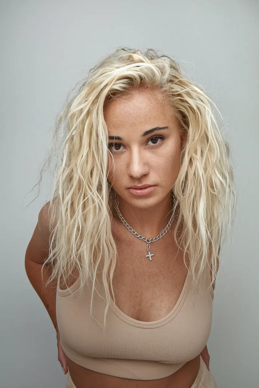 Long Haircut Inspiration for Fall 2025+Choppy Beach Texture with Platinum Blonde Edge