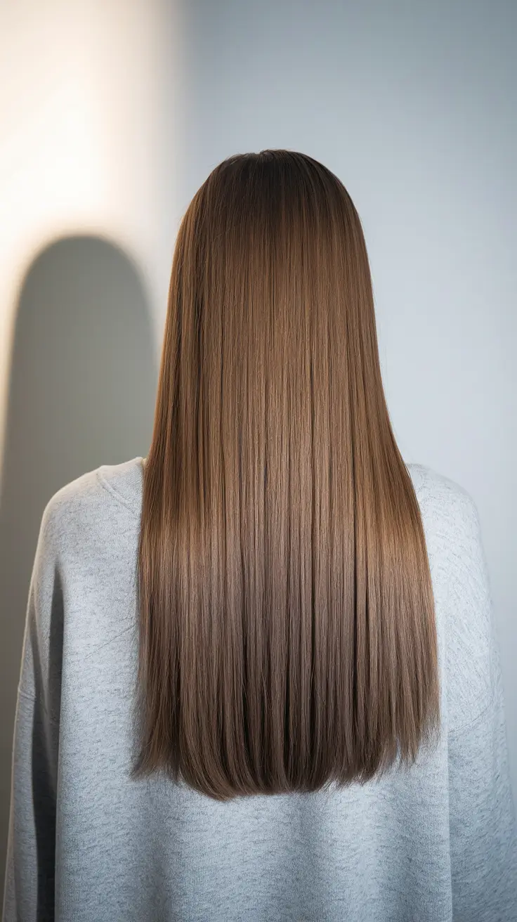 long haircut fall 2025+Caramel Sleekness with Hidden Shape