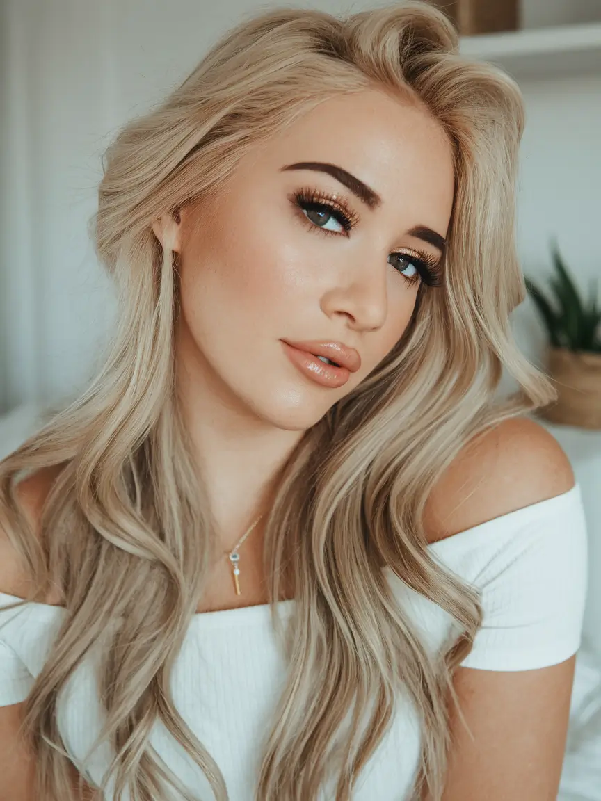 fall long haircuts+Glam Blonde Waves for Fall Glow