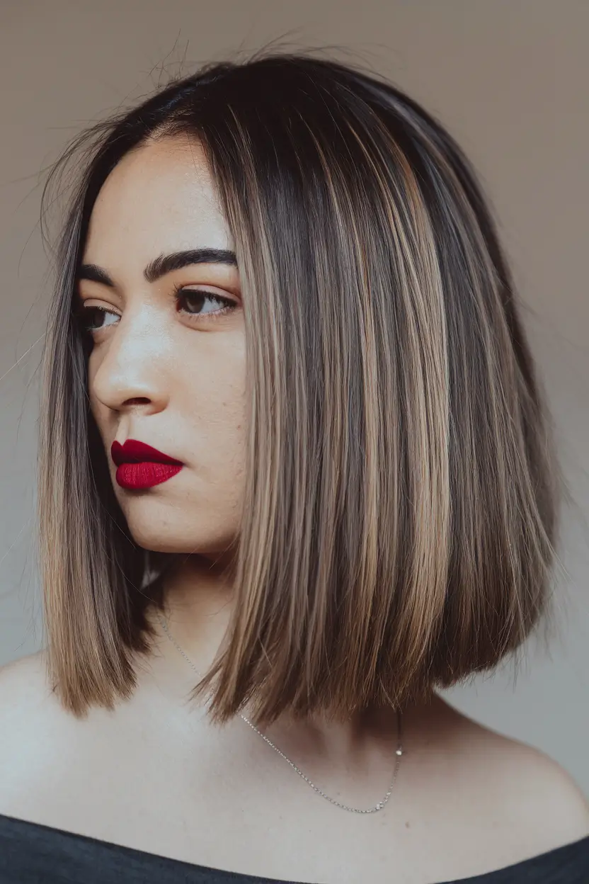 fall hairstyle for medium hair Glossy Lived-In Highlights with Power Ends