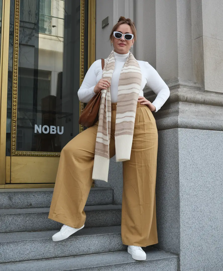midsize fall outfits 2025 dressy Effortlessly Elevated in Neutrals