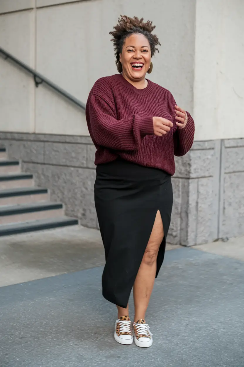 midsize fall outfits 2025 going out Warm Wine and Bold Cuts