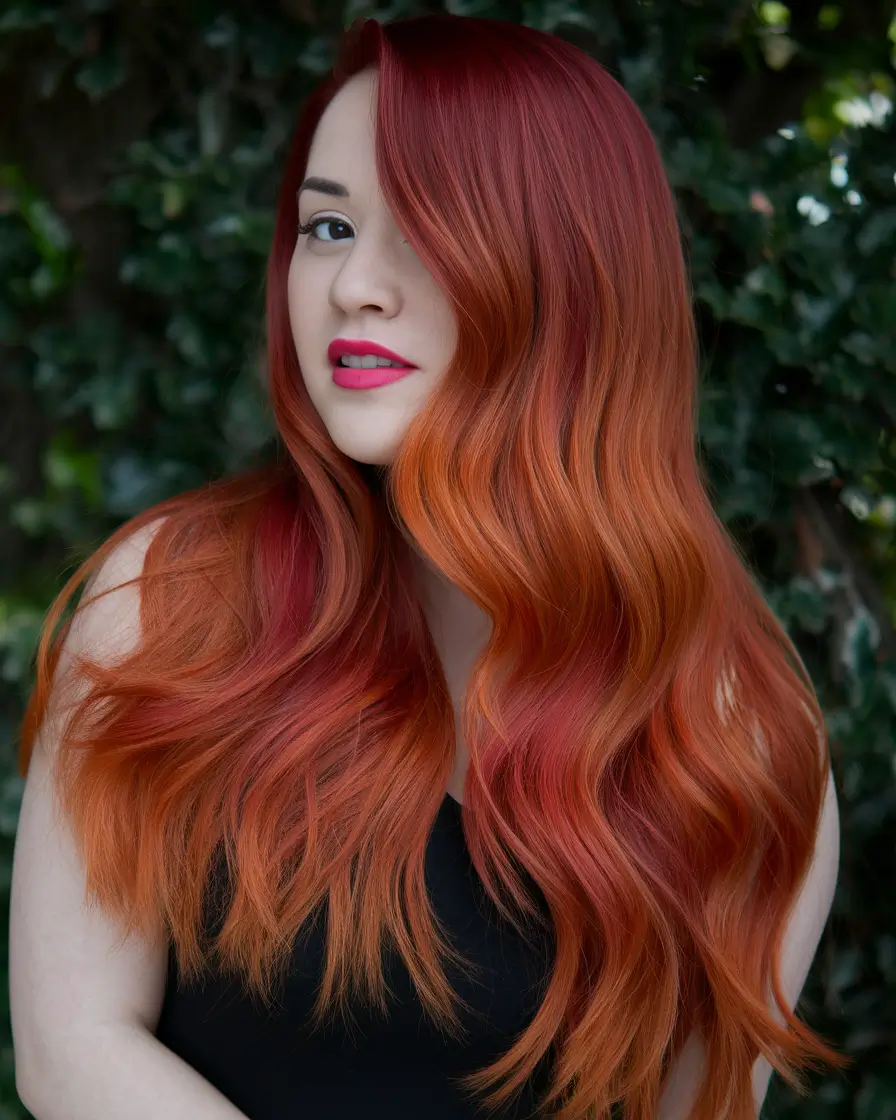 fall red hair color autumn ombre