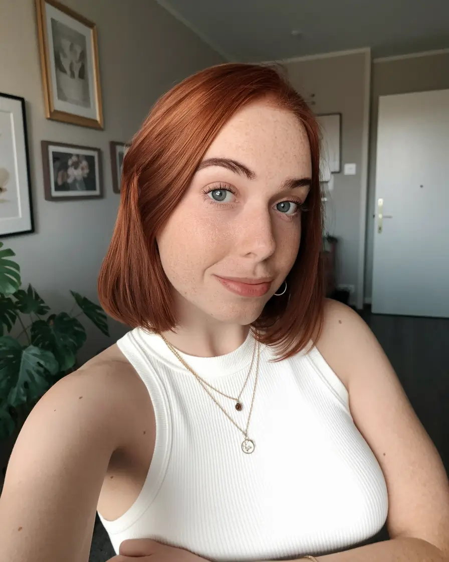 fall red hair color autumn bob Soft Cinnamon Bob for Everyday Chic