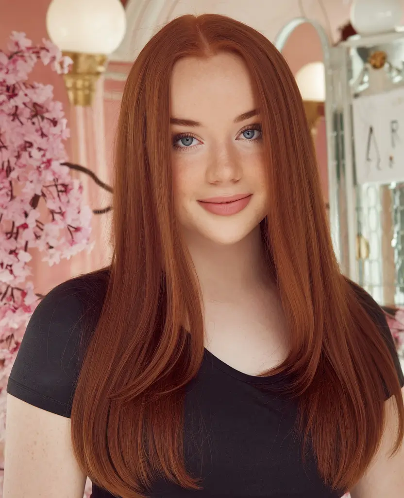 fall red hair color fair skin Glossed Auburn Sleekness for Fair Beauties