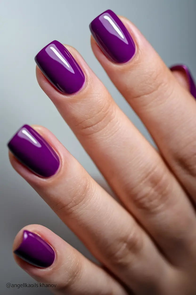 Fall Nail Color Ideas for Women Over 60 Playful Purple for a Pop of Joy