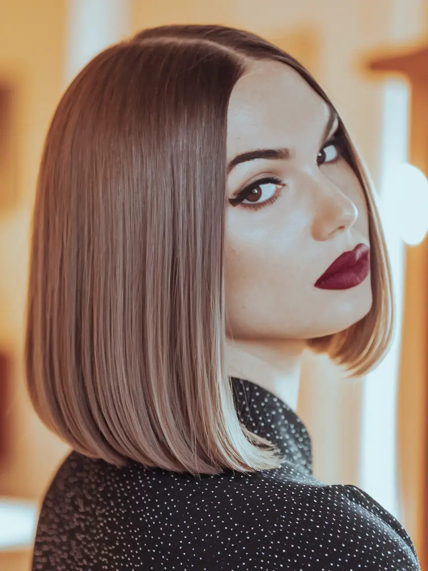 september hairstyles Pin Straight Bob with Autumn Attitude