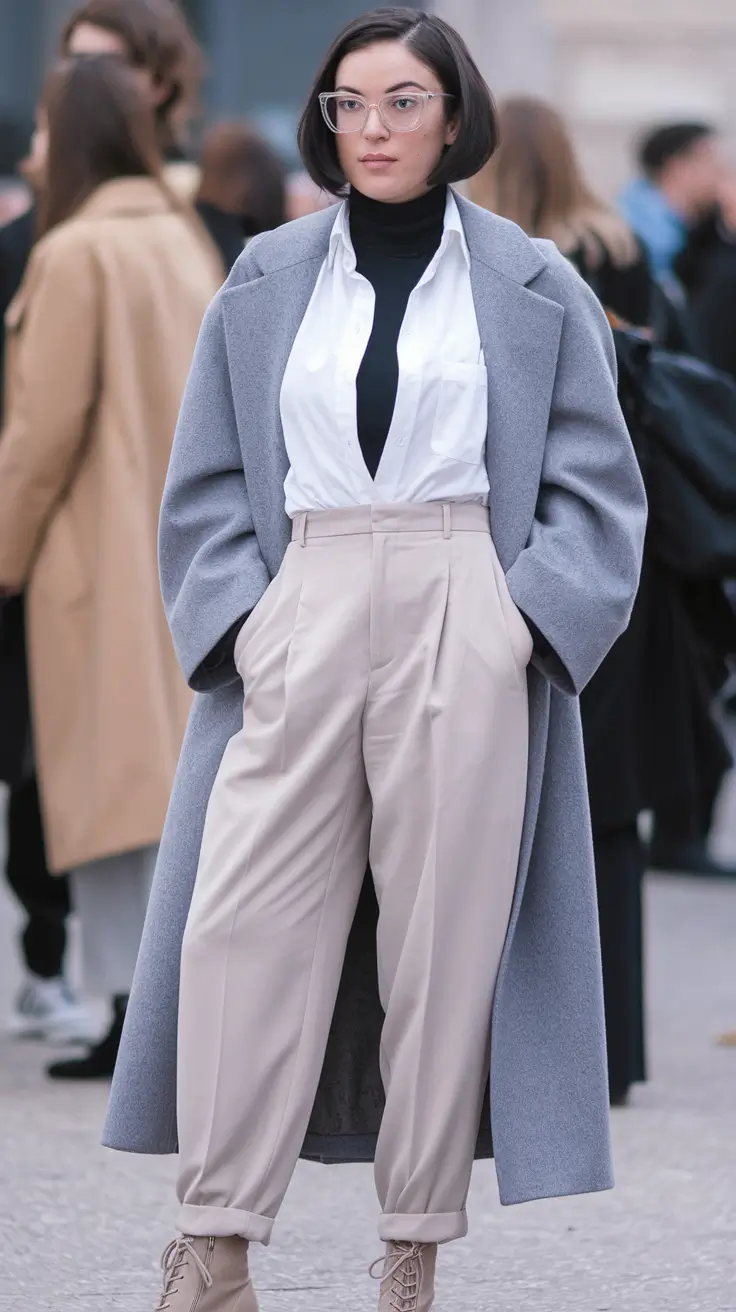 fall office outfits for women 2025 Layered Neutrals With a Cool-Girl Spin
