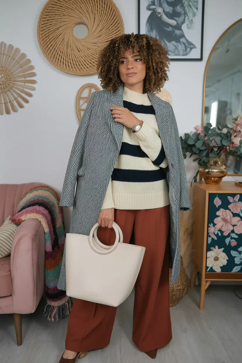 fall office outfits for women 2025 Textured Neutrals With Effortless Volume