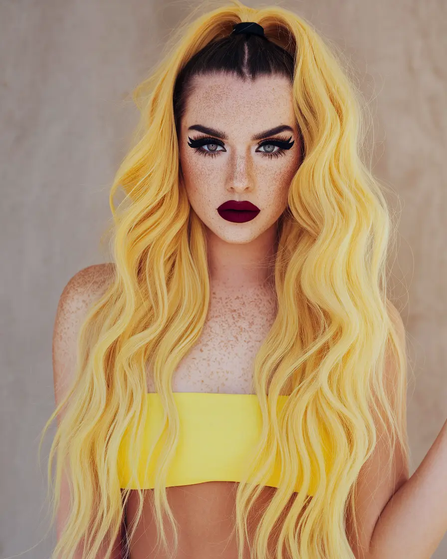 fun fall hair colors for blondes Sunbeam Yellow Mermaid Waves