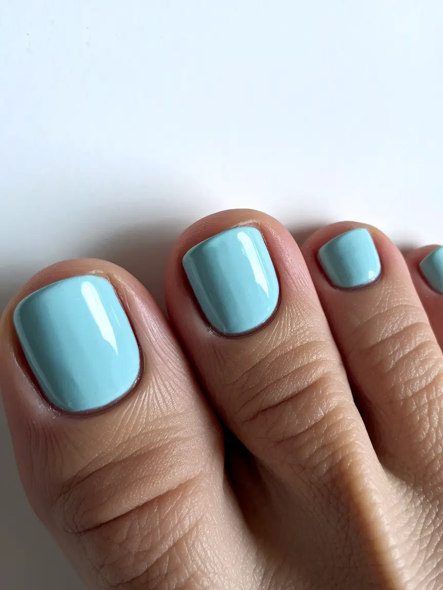 Pretty Toe Nail Ideas for September 2025+Cool Sky Blue Freshness