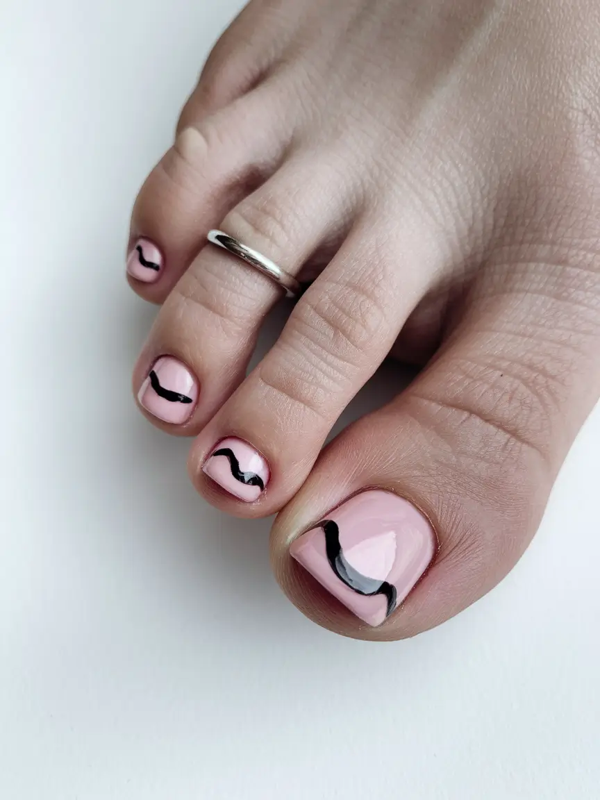 Pretty Toe Nail Ideas for September 2025 - Modern Minimalism with Soft Curves