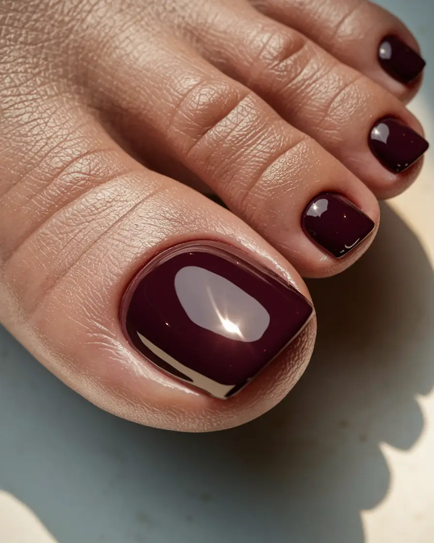 Pretty Toe Nail Ideas for September 2025+Classic Wine Gloss for Early Fall Evenings